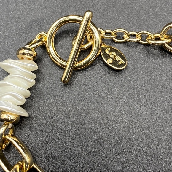 LOFT Toggle Clasp Bracelet Gold Tone Chunky Chain - Picture 5 of 6